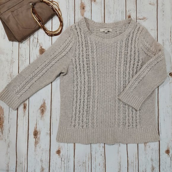 LOFT Sweaters - LOFT Cable Knit Scoop Neck Sweater